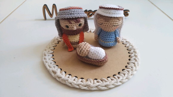 Sagrada Família Amigurumi -presépio Natal