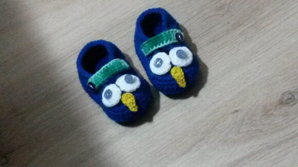 Sapatinho de Crochê para bebês mocassim corujinha