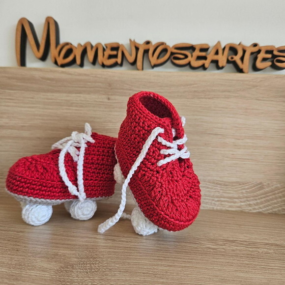 Sapatinho de Crochê para Bebês Patins