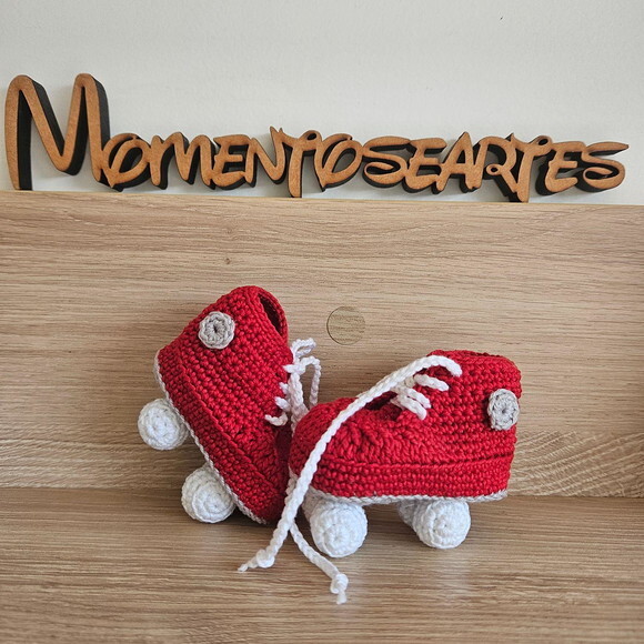 Sapatinho de Crochê para Bebês Patins