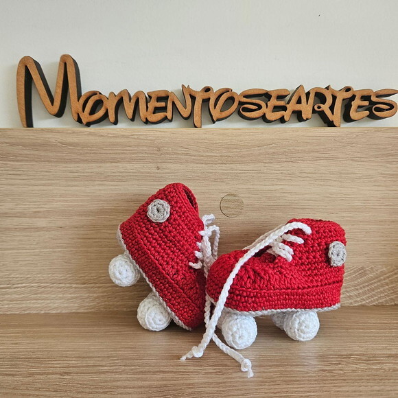 Sapatinho de Crochê para Bebês Patins