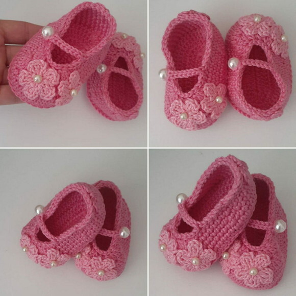 Sapatinho De Crochê Para Bebês Princesa