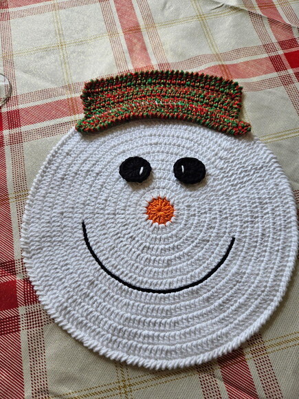 Souplast de Crochê Natalino Boneco de Neve