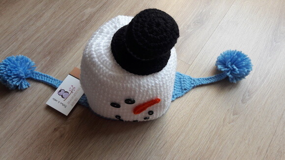 Touca de Croche Boneco de neve