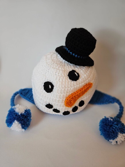 Touca de Croche Boneco de neve