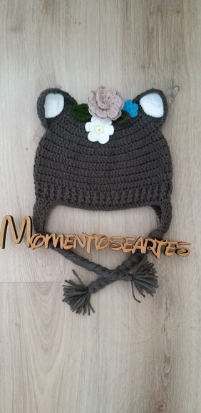 Touca de Croche gatinha charmosa