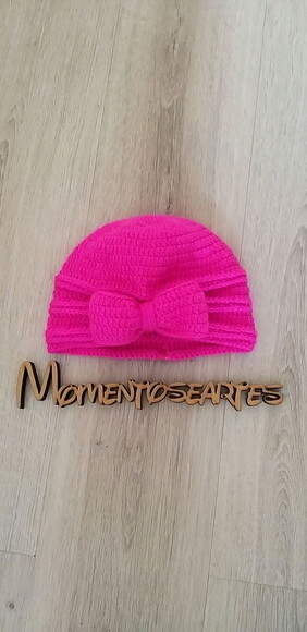 Touca de Croche Turbante Laço Pink