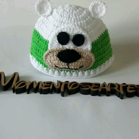 Touca de Croche ursinho fofo