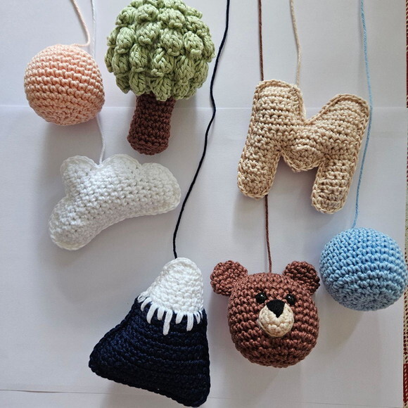Varal de Berço Amigurumi Bichinhos Bosque