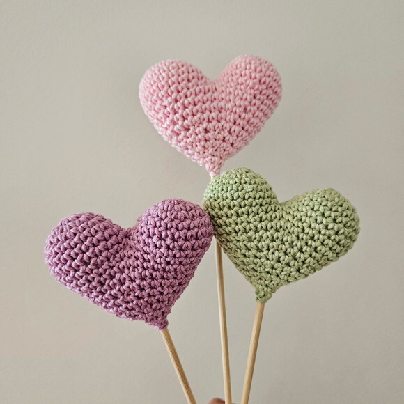 Vareta Coração Amigurumi
