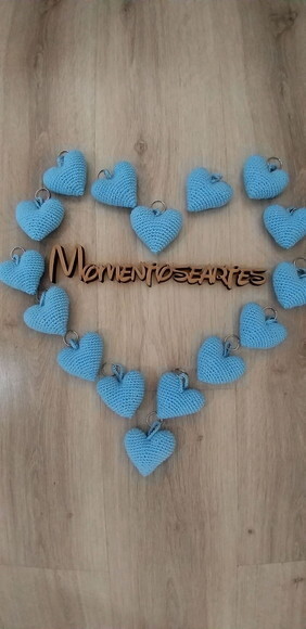 Varal de Berço Amigurumi Corações