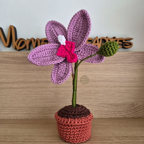 Vasinho de Orquídea de Crochê