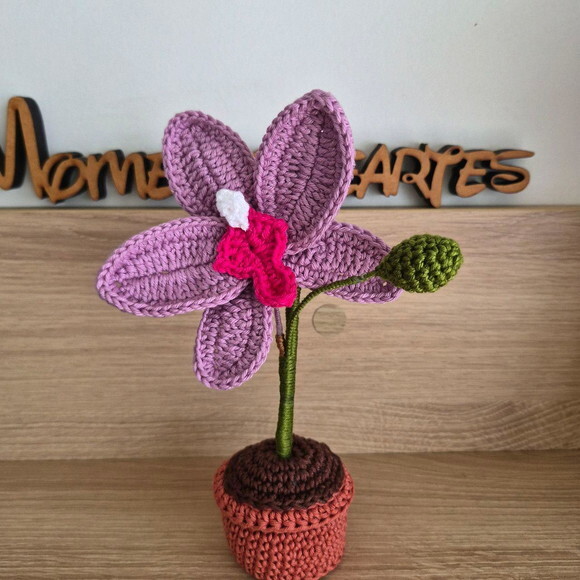 Vasinho de Orquídea de Crochê