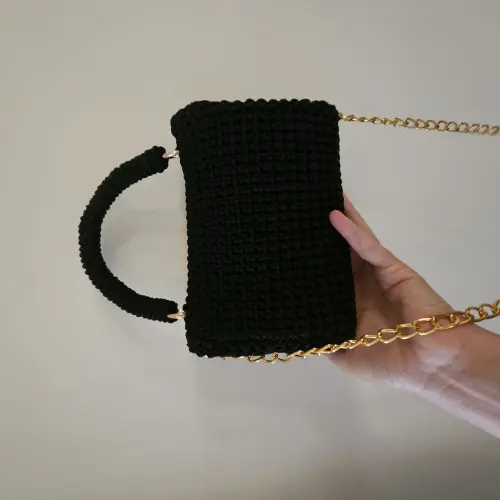 Bolsa de croche com Aba Tictac Mão/transversal
