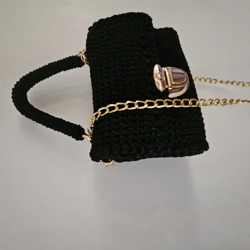 Bolsa de croche com Aba Tictac Mão/transversal