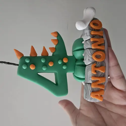 Topo vela de aniversário dinossauro personalizado