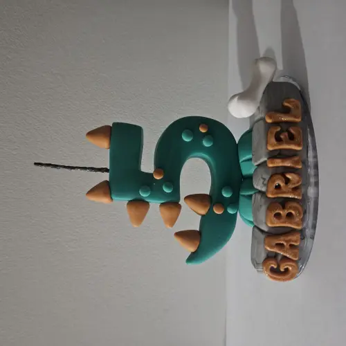 Topo vela de aniversário dinossauro personalizado