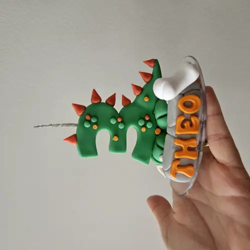Topo vela de aniversário dinossauro personalizado