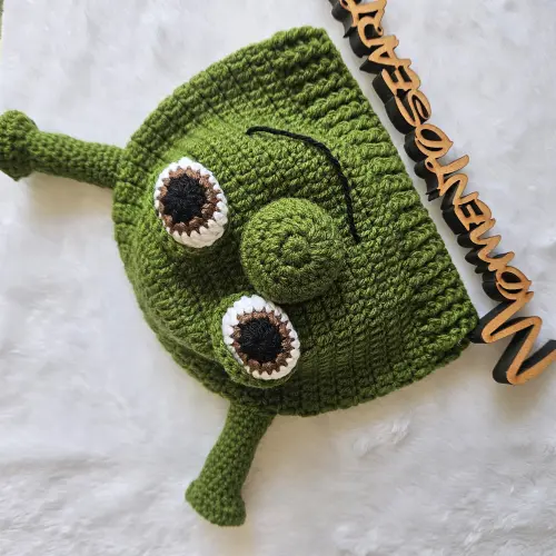 Toucas de crochê divertidas sherek