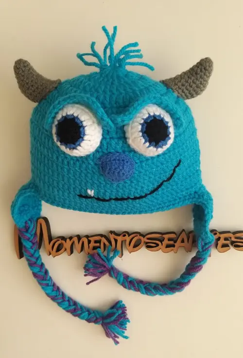 Toucas de crochê divertidas monstro sa