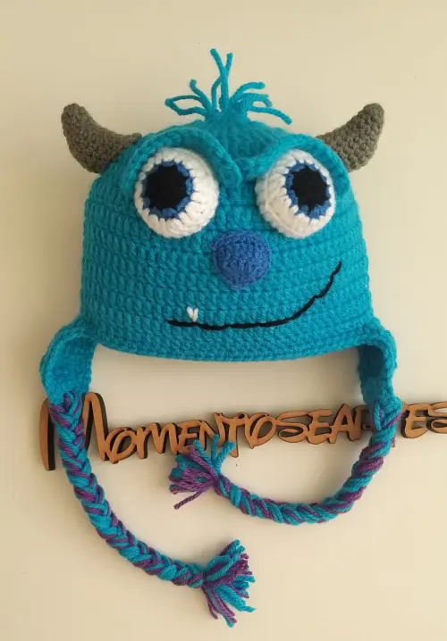 Toucas de crochê divertidas monstro sa
