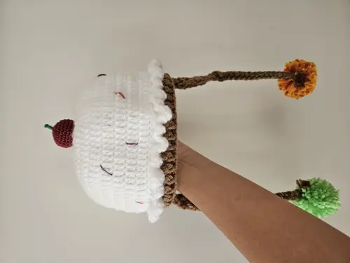 Toucas de crochê divertidas frutinhas e doces