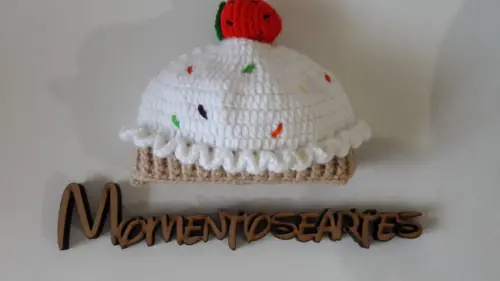Toucas de crochê divertidas frutinhas e doces