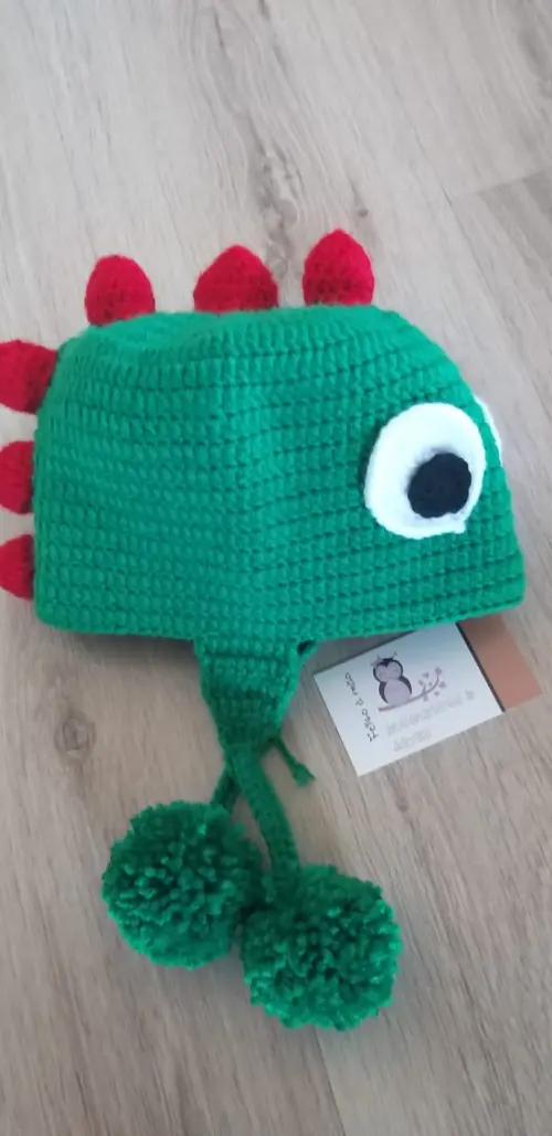 Toucas de crochê divertidas dinossauro game