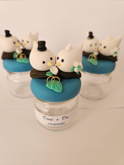 10 Lembrancinhas de Casamento Pombinhos Potinhos Personaliza