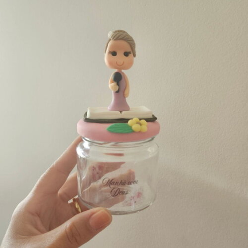 10 Potinhos de Vidro 150ml Personalizados Biscuit