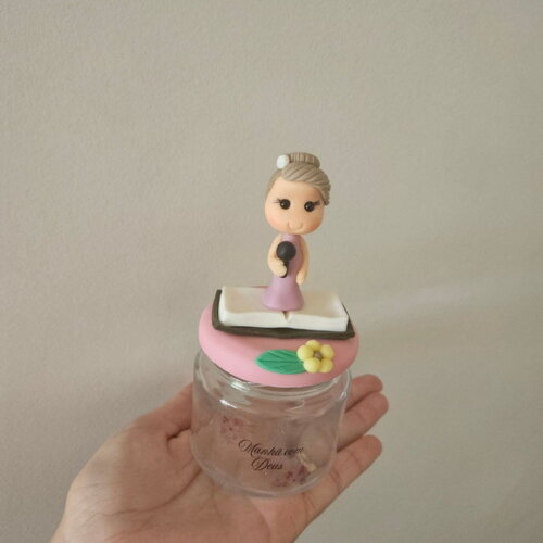 10 Potinhos de Vidro 150ml Personalizados Biscuit