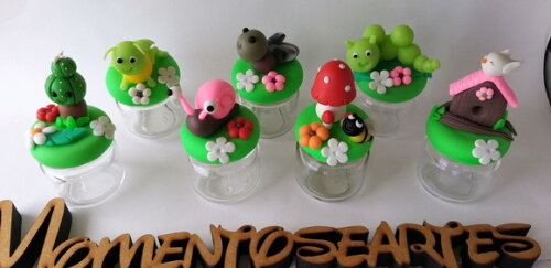 10 Potinhos de Vidro Lembrancinhas Bichinhos Jardim