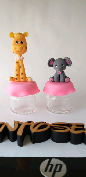 10 Potinhos de Vidro Lembrancinhas Safari Cute
