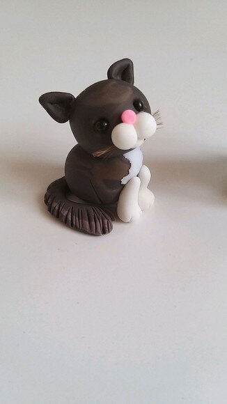 Aplique gatinho em biscuit