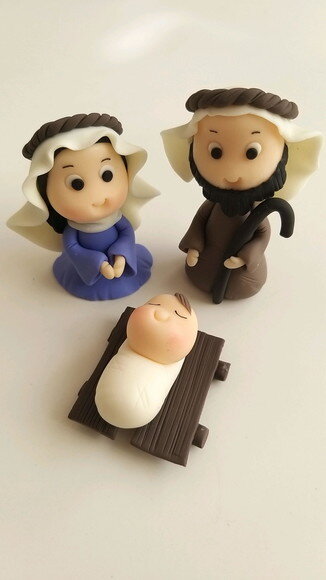 Aplique Para Presépio José, Maria E Bebê Jesus