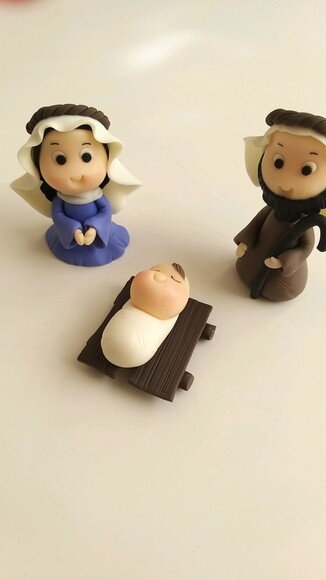 Aplique Para Presépio José, Maria E Bebê Jesus