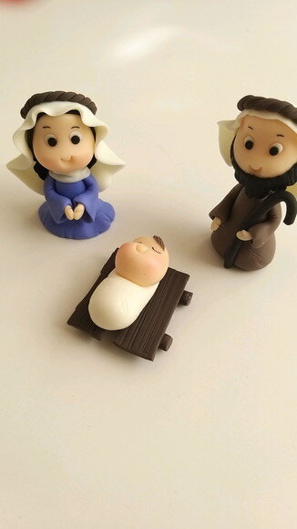 Aplique Para Presépio José, Maria E Bebê Jesus