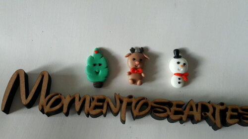 Apliques em biscuit de natal