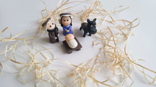 Apliques Para Presépio José, Maria,bebê Jesus E Jumentinho