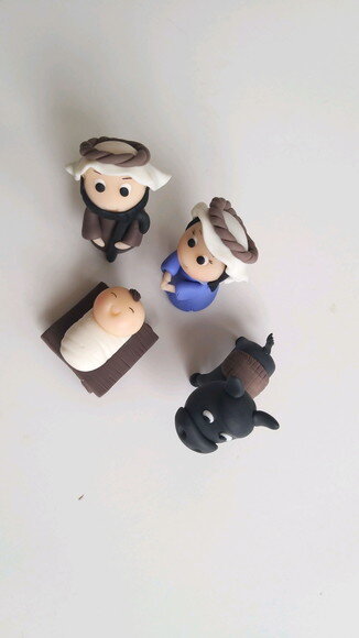 Apliques Para Presépio José, Maria,bebê Jesus E Jumentinho