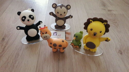 Kit enfeites de mesa e bolo animais