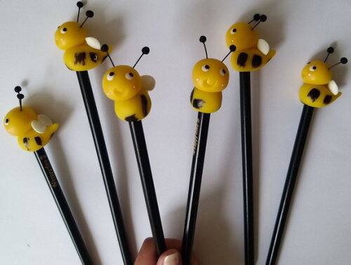 Lápis com Ponteiras Abelhinhas Lembrancinhas