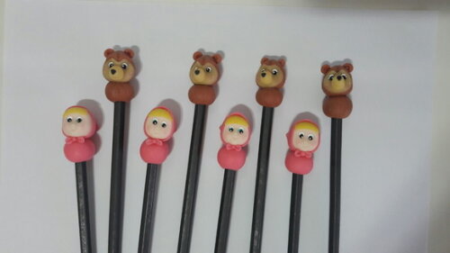 Lápis com Ponteiras menina e o urso