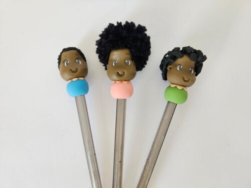 Lapis com Ponteiras Meninas Negras Black