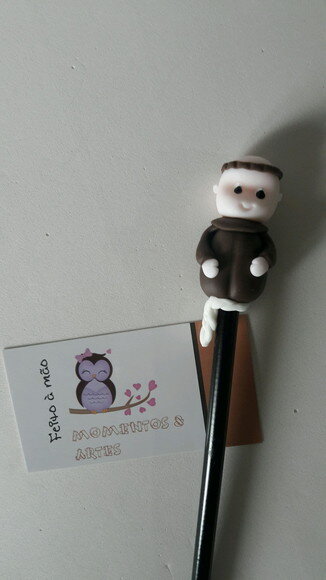 Lápis com Ponteiras São Francisco Lembrancinhas Biscuit
