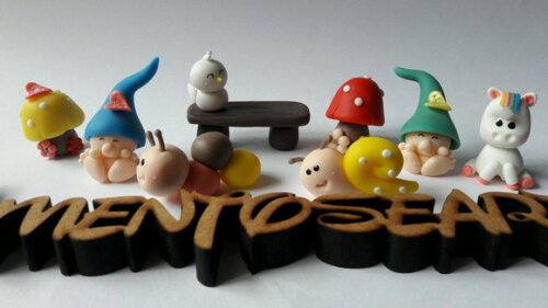 Mini Apliques bichinhos jardim das fadas biscuit