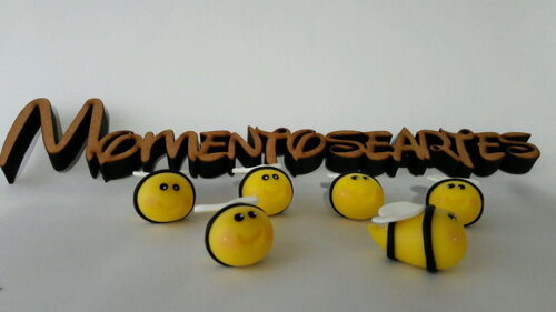 Mini Apliques para terrarios abelhinhas biscuit