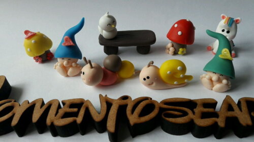 Mini Apliques bichinhos jardim das fadas biscuit