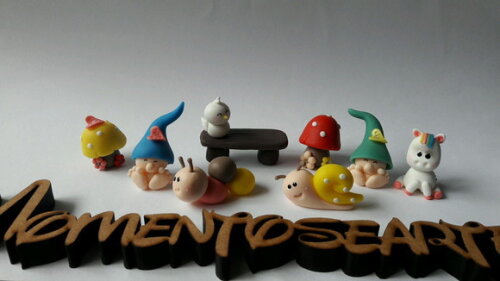 Mini Apliques bichinhos jardim das fadas biscuit