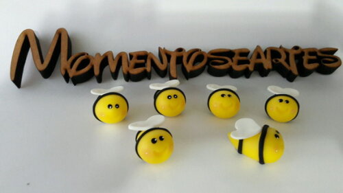 Mini Apliques para terrarios abelhinhas biscuit